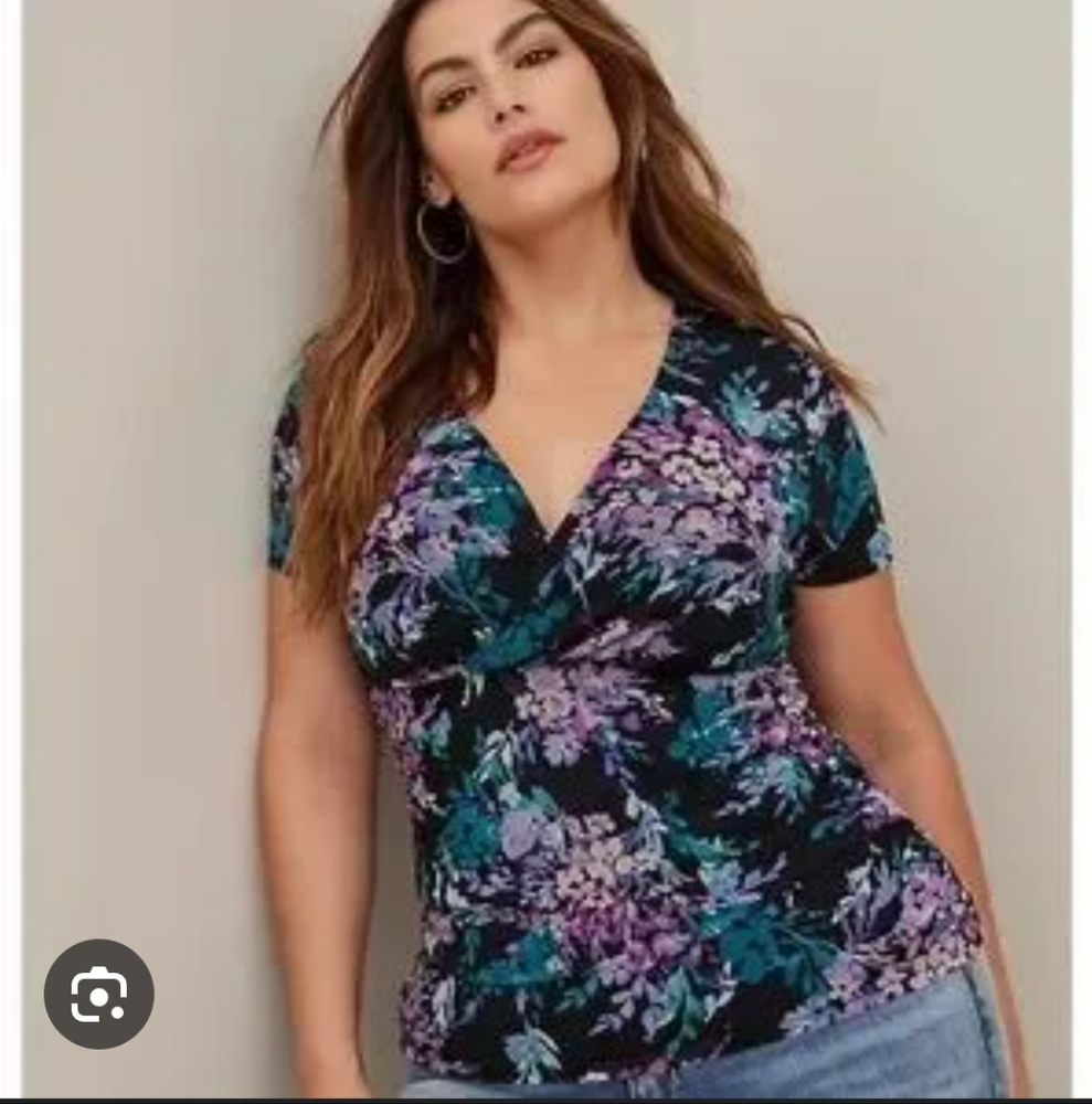 TORRID Mesh Surplus Floral Blouse 2XL